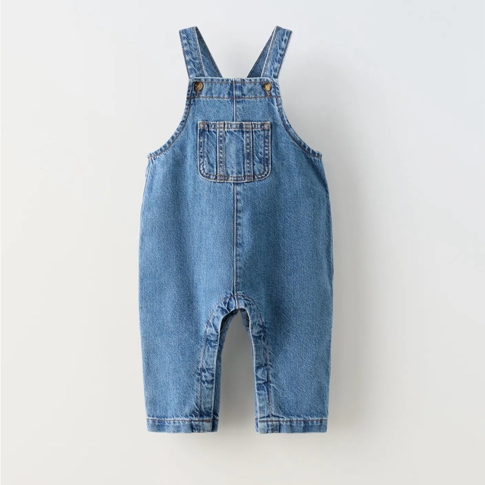 Zara Blue Denim Kids Overalls 12-18mths